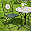 Home Source Sunflower Mosaic Pair of Outdoor Chairs Orange Outdoor Conservatory Folding Metal Patio Bistro Seats