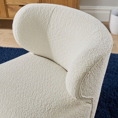 Home Source Teddy Fur Armless Chair Cream