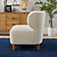 Home Source Teddy Fur Armless Chair Cream