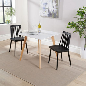 Home Source Trinity Table and 2 Black Lucy Chairs