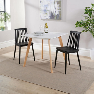 Home Source Trinity Table and 2 Black Lucy Chairs