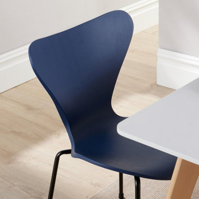 Home Source Trinity Table and 4 Blue Penny Chairs