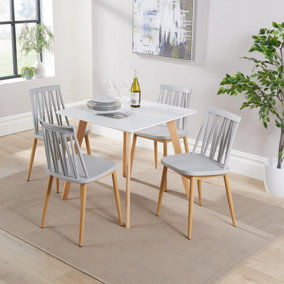 Home Source Trinity Table and 4 Grey Lucy Chairs