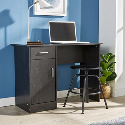 Home Source Tyler 1 Drawer Office Computer Desk with Storage Black