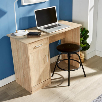 Home Source Tyler 1 Drawer Office Computer Desk with Storage Oak