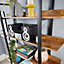Home Source Urban Ladder 5 Tier Bookcase Shelving Storage Black and Rustic Wood Effect