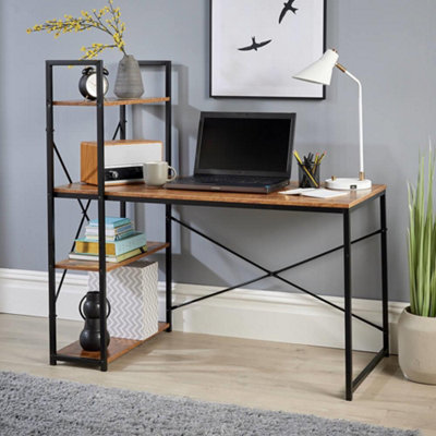 Rustic gray deals computer desk