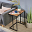 Home Source Urban Sofa Lamp Side Table Grey and Rustic Wood Effect