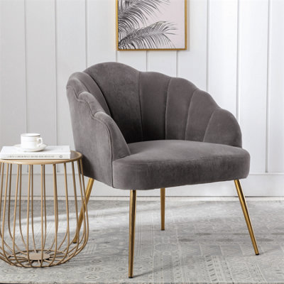 Shell velvet store armchair