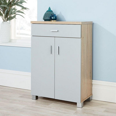 Oak and deals white shoe cabinet