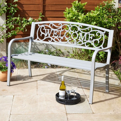 Outdoor welcome bench outlet