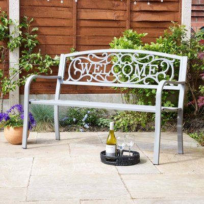 Welcome garden bench sale