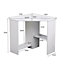 Home Source Wellington Compact Office Computer Corner Desk with Storage Shelves White