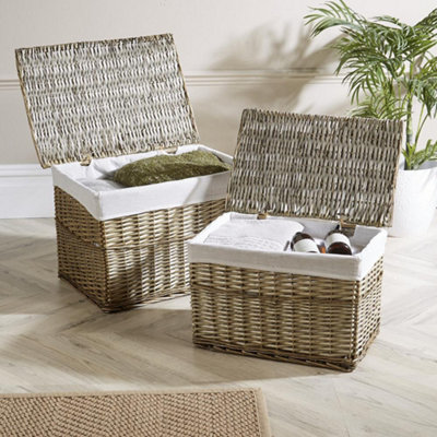 Lined deals storage baskets