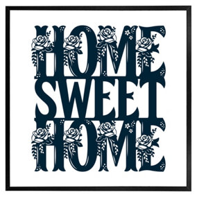 Home sweet home type (Picutre Frame) / 16x16" / White