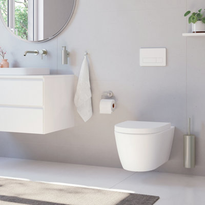 HOME - Toilet Brush. Brushed Nickel. Height 390 mm. Wall mounted.