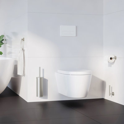 HOME - Toilet Roll Holder. Brushed Nickel. Length 152 mm.