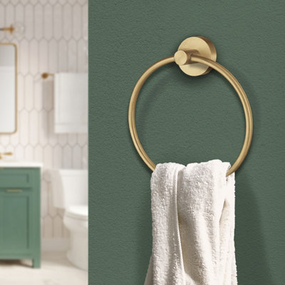 HOME - Towel Ring. Brushed Brass. Diameter 170 mm.