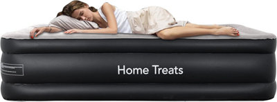 Home Treats Inflatable Double Air Bed With Built In Pump Quick & Easy Setup