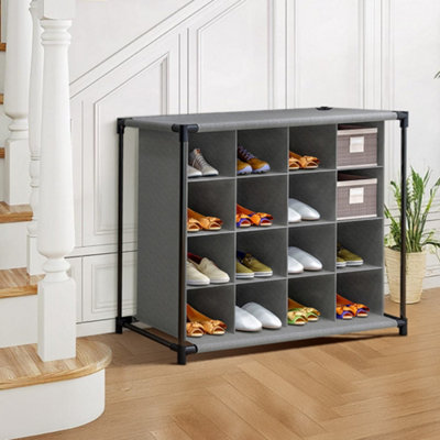 Home-use Four-layer 16-slot Simple Non-woven Fabric Shoe Rack 88cm (W ...