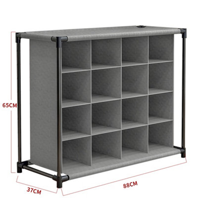 Home-use Four-layer 16-slot Simple Non-woven Fabric Shoe Rack 88cm (W ...