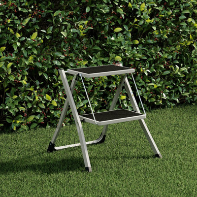 Home Vida 2 Step Folding Stool With Anti-Slip Mat Foldable