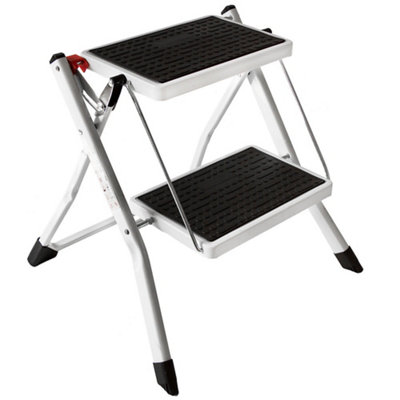 Home Vida 2 Step Folding Stool With Anti-Slip Mat Foldable