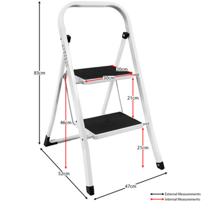 Home Vida 2 Step Ladder With Anti-Slip Mat Foldable Stool