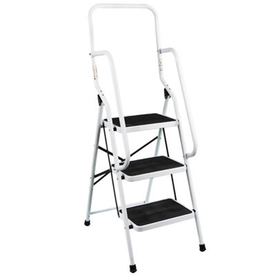 Home Vida 3 Step Ladder With Handrail Anti-Slip Mat Foldable Stool