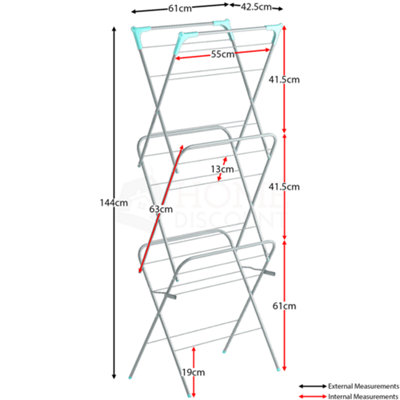 Home Vida 3 Tier Clothes Airer Indoor Outdoor Laundry Hanger