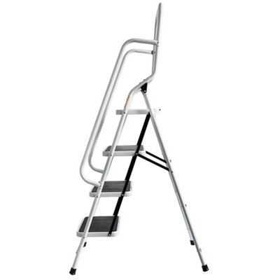 Home Vida 4 Step Ladder With Handrail Anti-Slip Mat Foldable Stool
