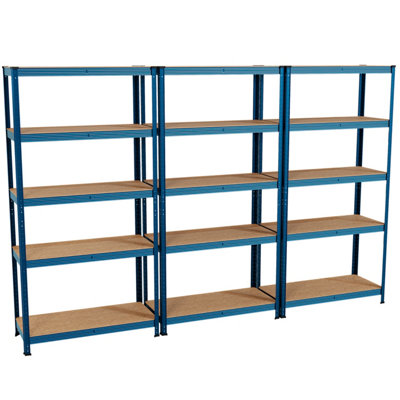 Home Vida 5 Tier Blue Heavy Duty Adjustable Steel Garage Shelving Unit ...