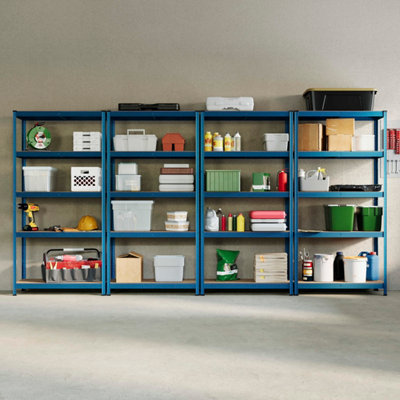 Home Vida 5 Tier Blue Heavy Duty Adjustable Steel Garage Shelving Unit ...