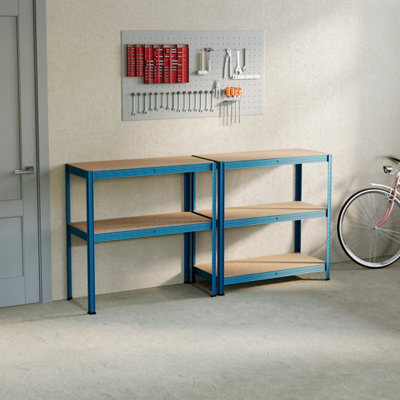 Home Vida 5 Tier Blue Heavy Duty Adjustable Steel Garage Shelving Unit (H)1500mm (W)700mm - 875kg Weight Capacity