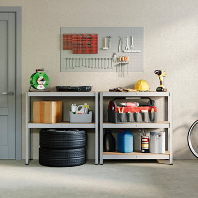 Home Vida 5 Tier Galvanised Heavy Duty Adjustable Steel Garage Shelving Unit (H)1500mm (W)700mm - 875kg Weight Capacity