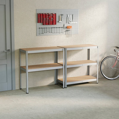 Home Vida 5 Tier Galvanised Heavy Duty Adjustable Steel Garage Shelving Unit (H)1500mm (W)700mm - 875kg Weight Capacity