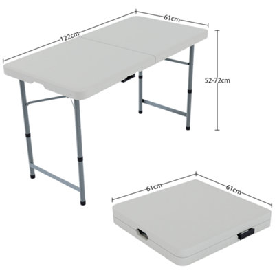 Home Vida Foldable 4ft Heavy Duty Folding Camping Picnic Garden Portable Table