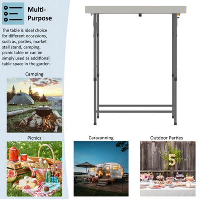 Home Vida Foldable 4ft Heavy Duty Folding Camping Picnic Garden Portable Table