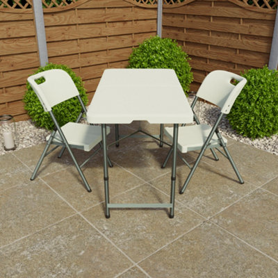 Home Vida Folding 3 Piece Set - 4ft Heavy Duty Portable Folding Table ...