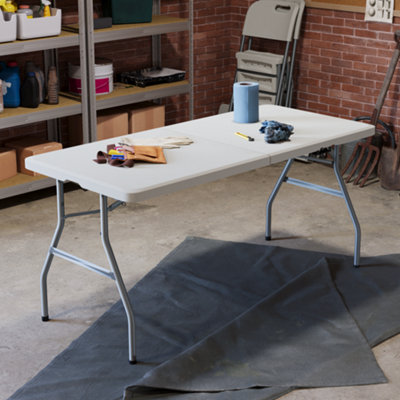 Home Vida Folding 5 Piece Set - 5ft Heavy Duty Portable Folding Table ...
