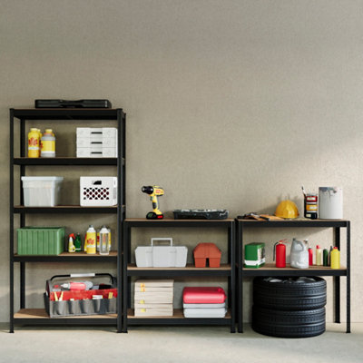 Home Vida Heavy Duty Adjustable Black Steel Garage & Shed Workbench ...