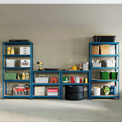 Home Vida Heavy Duty Adjustable Blue Steel Garage & Shed Workbench with ...