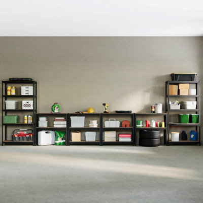 Home Vida Large Heavy Duty Adjustable Black Steel Garage & Shed ...
