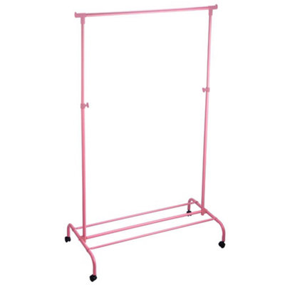 Home Vida Single Pink Garment Rack on Wheels (H)1600mm (W)800mm (D)430mm
