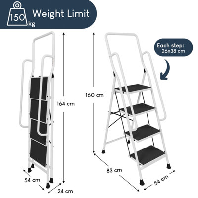 Home Vida 2-Step Steel Draagbare Vouwen Heavy Duty Ladder - Multi