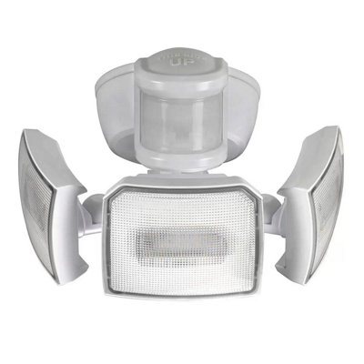 Home Zone Triple Head Motion Sensor Security Floodlight 240 Adjustable ...