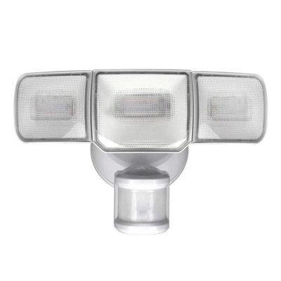 Home Zone Triple Head Motion Sensor Security Floodlight 240 Adjustable ...