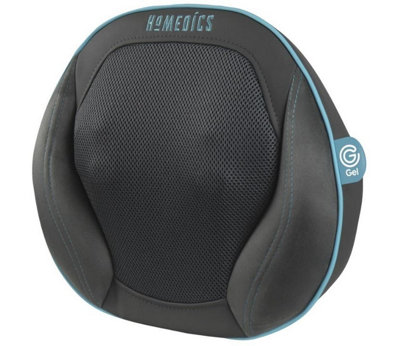 Homedics Gel Back Shiatsu Massage Pillow with Heat for Back Neck Remote Control Black