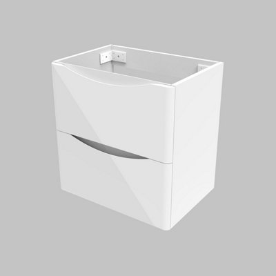 Homefast Bathrooms 500mm Gloss White Bathroom Vanity Unit without Basin