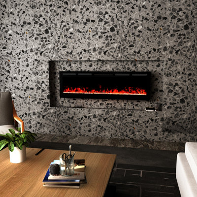 Homefast Bathrooms 60 Inch LED Fireplace Insert Wall Mounted Electric ...